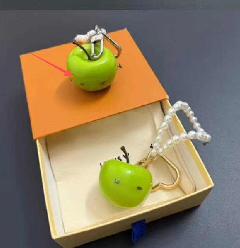 Y2K Ins Aesthetic Glossy Simulation Apple Resin Keychain Multi Color Fruit Bag Charms Metal Spring Hook Backpack Car Key Ornament Cute Gift For Teen Girls Women - Image 4