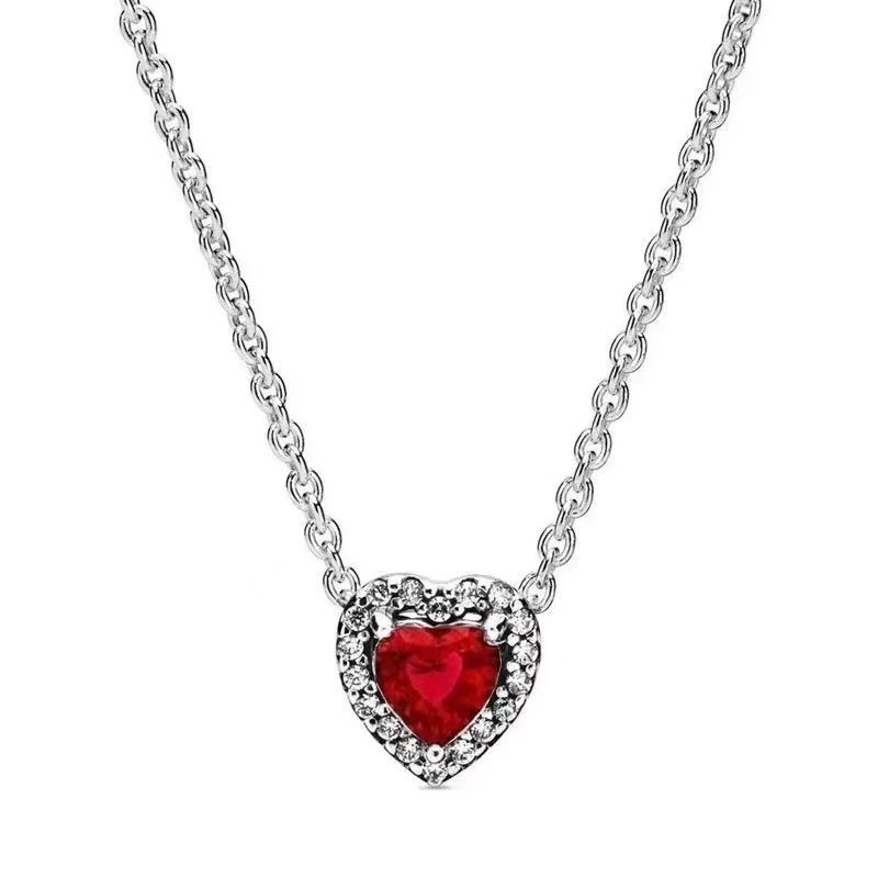 luxury brand key designer pendant necklace earrings stud jewelry set S925 silver red crystal stone lucky keys choker necklaces ear rings earring - Image 5