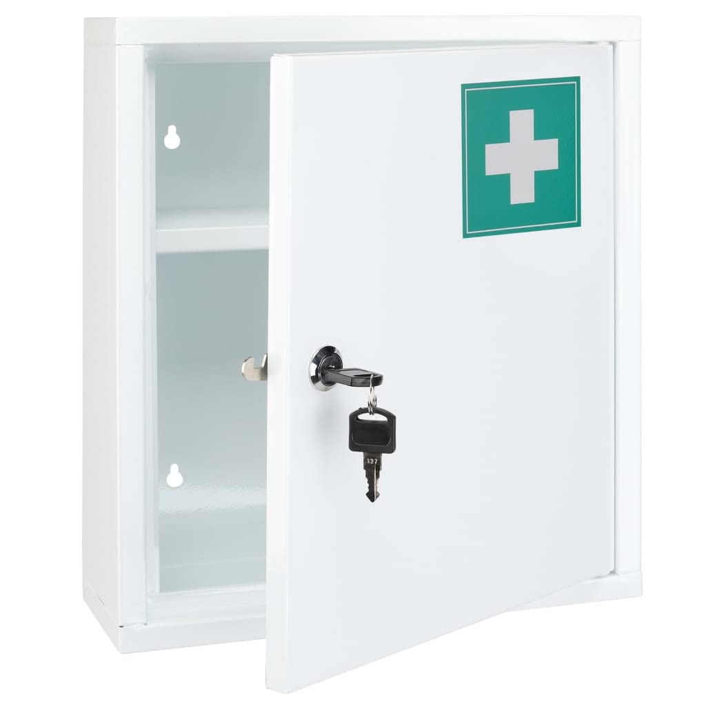 Haushalt International Unbekannt Medicine Cabinet, Steel, 31.5 x 10 x 36 cm, White - Image 1