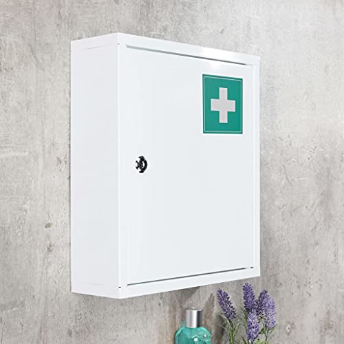 Haushalt International Unbekannt Medicine Cabinet, Steel, 31.5 x 10 x 36 cm, White - Image 6