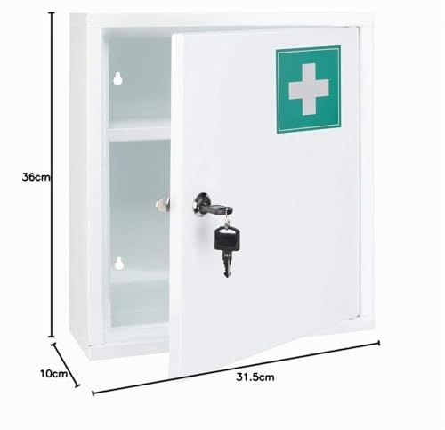 Haushalt International Unbekannt Medicine Cabinet, Steel, 31.5 x 10 x 36 cm, White - Image 7