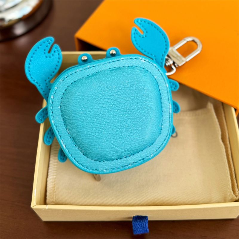 designer charm Leather Keychains Crab Designer Bag Charm For Women Key chains Fashion Mini Coin Purse - Image 1