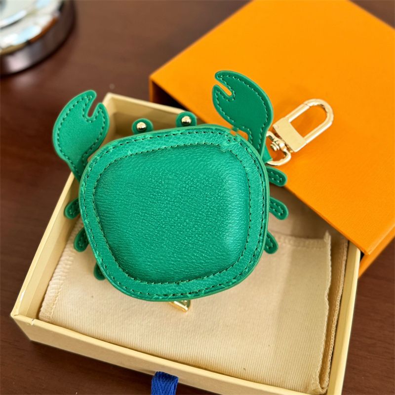 designer charm Leather Keychains Crab Designer Bag Charm For Women Key chains Fashion Mini Coin Purse - Image 4