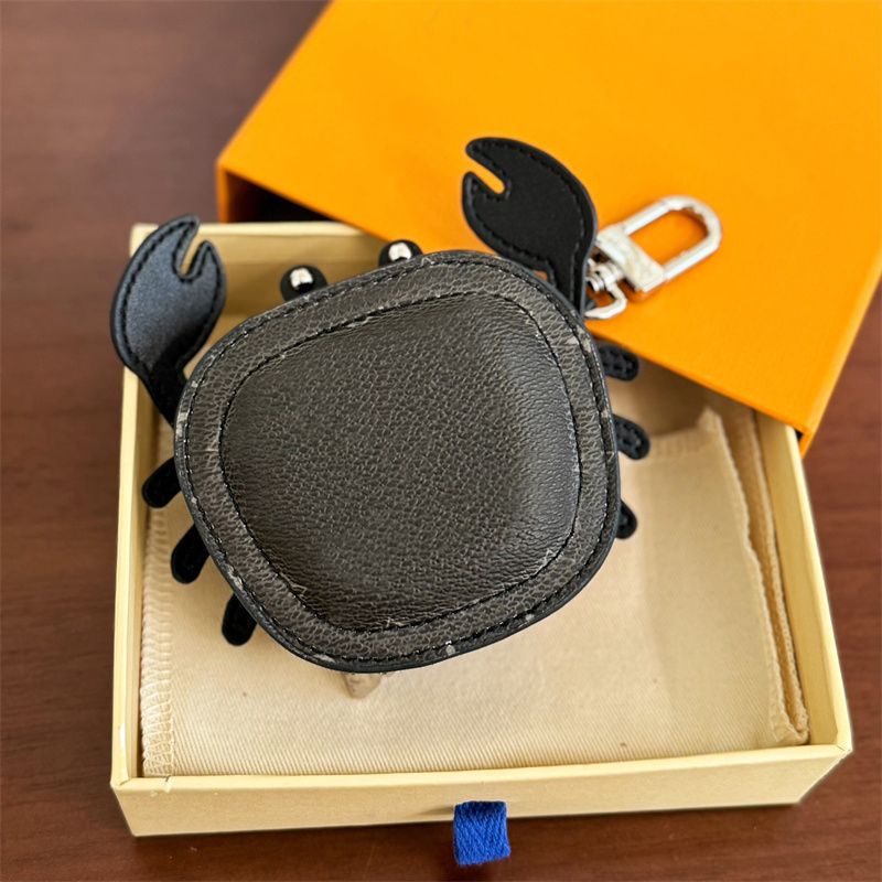 designer charm Leather Keychains Crab Designer Bag Charm For Women Key chains Fashion Mini Coin Purse - Image 5