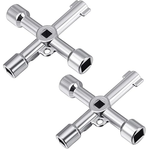 2 x Control Cabinet Keys, Universal Keys, Bleed Key for Radiator, 4-Point Key, Multifunctional Control Cabinet Key, Universal 4-Way Key, Silver, (WNBS) - Image 8