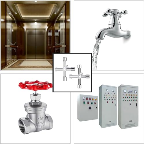 2 x Control Cabinet Keys, Universal Keys, Bleed Key for Radiator, 4-Point Key, Multifunctional Control Cabinet Key, Universal 4-Way Key, Silver, (WNBS) - Image 17
