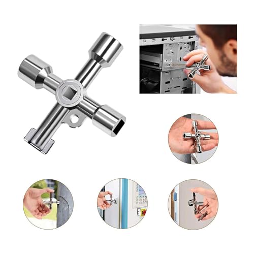 2 x Control Cabinet Keys, Universal Keys, Bleed Key for Radiator, 4-Point Key, Multifunctional Control Cabinet Key, Universal 4-Way Key, Silver, (WNBS) - Image 18