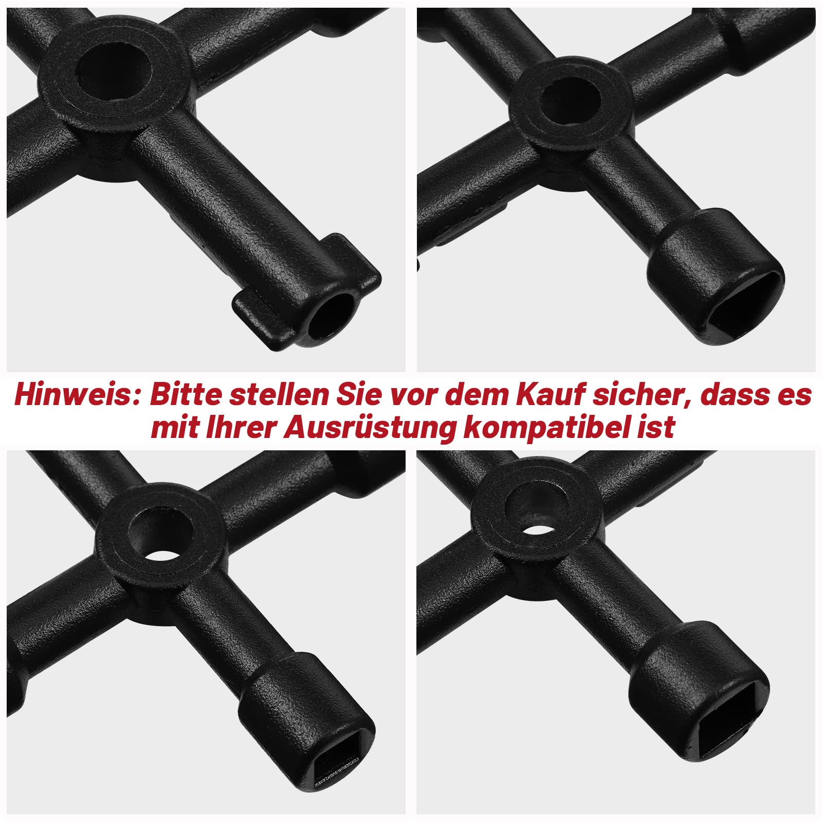 Pack of 2 4-Way Multifunctional Utilities Keys for Electric Water Gas Meter Box Cabinet Open Keys, Multifunctional Control Cabinet Key, Universal 4 Way, Black - Image 3