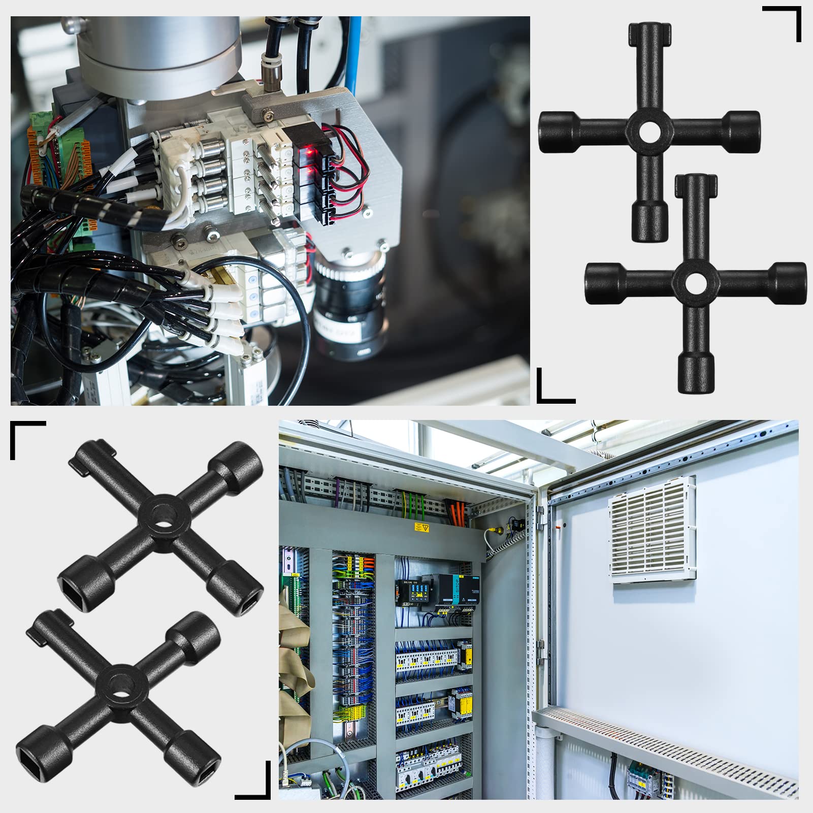 Pack of 2 4-Way Multifunctional Utilities Keys for Electric Water Gas Meter Box Cabinet Open Keys, Multifunctional Control Cabinet Key, Universal 4 Way, Black - Image 5