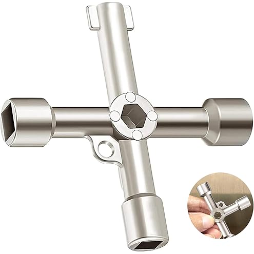 DURATECH 4 Way Multifunctional Utilities Key with Bit, Universal Cross Control Cabinet, Zinc Alloy, Multifunctional Key for Control Cabinets, Water Meter, Valve - Image 15