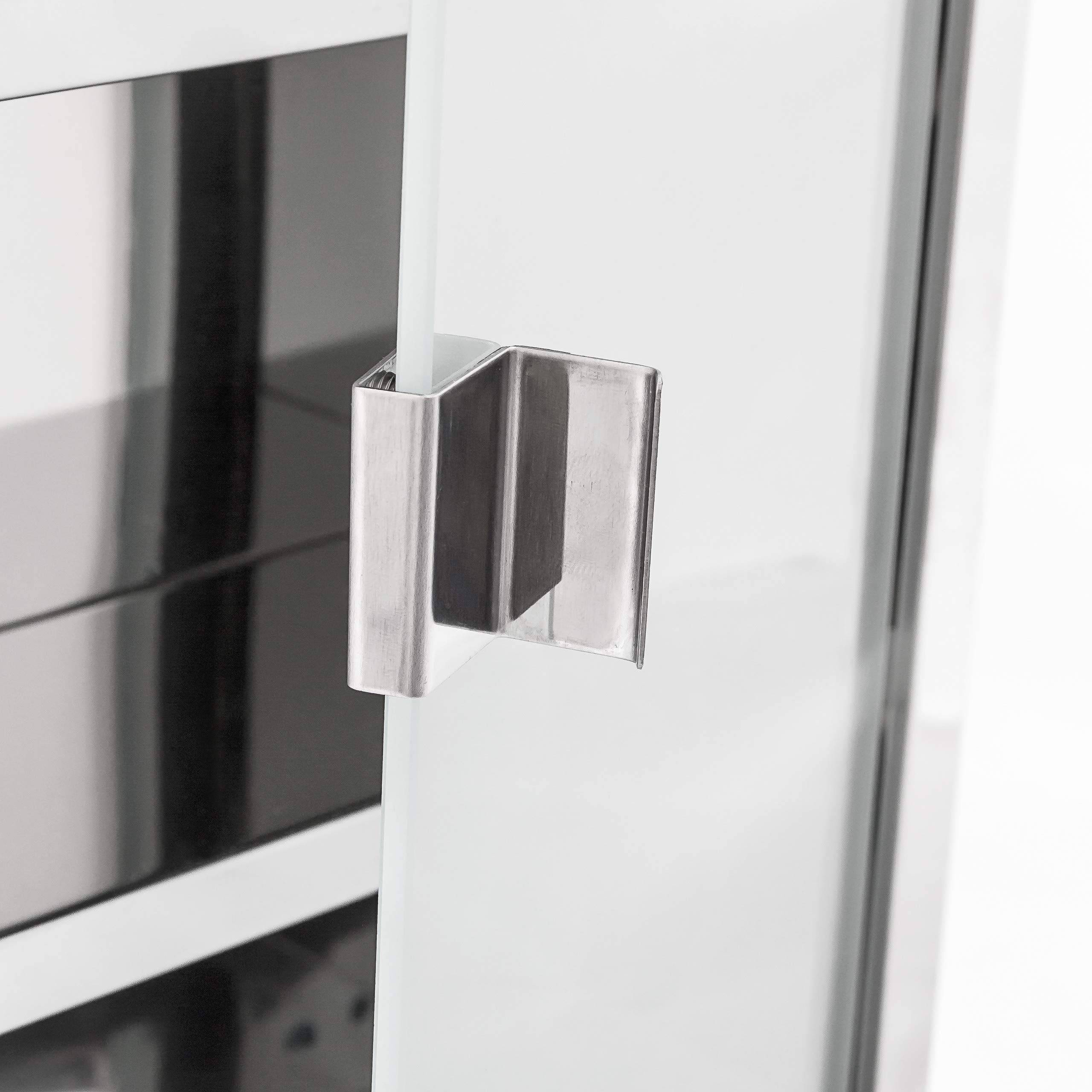 relaxdays Magnetic Stainless Steel Medicine Cabinet W x H x D: 27 x 57 x 12 cm Emergency First Aid Opal Glass Door Silver Grey Metal 57 x 27 x 12 cm - Image 7