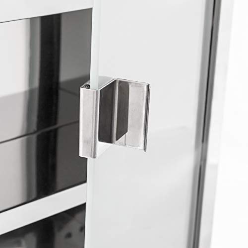 relaxdays Magnetic Stainless Steel Medicine Cabinet W x H x D: 27 x 57 x 12 cm Emergency First Aid Opal Glass Door Silver Grey Metal 57 x 27 x 12 cm - Image 14