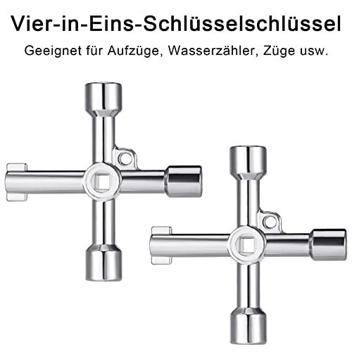 Pack of 2 4-Way Multifunctional Utilities Keys for Electric Water Gas Meter Box Cabinet Open Keys, Multifunctional Control Cabinet Key, Universal 4-Way Key, Silver - Image 17