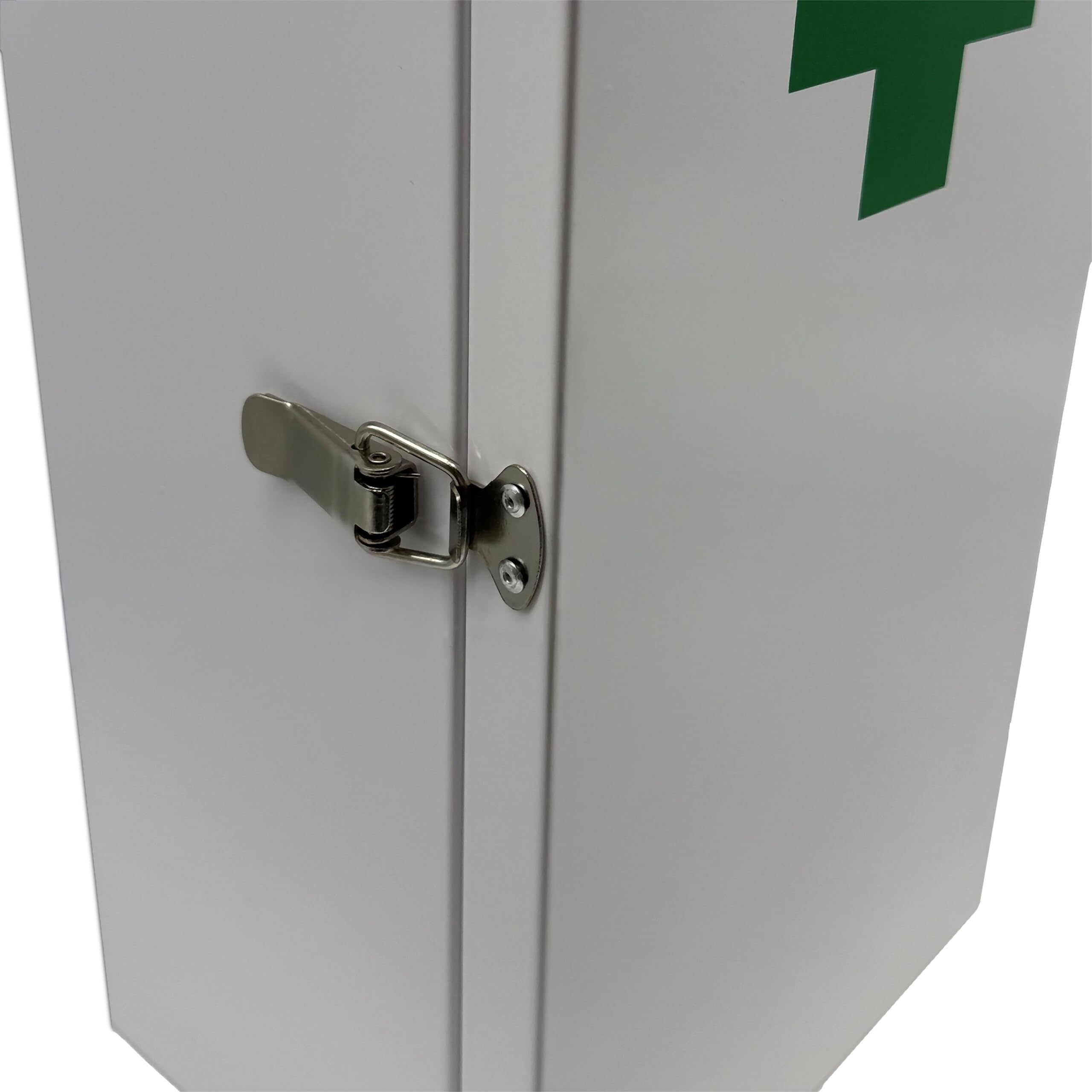 Relaxdays Medicine Cabinet, 3 Compartments, H x W x D: 42 x 21 x 15.5 cm, Wall Mounted, White/Green - Image 5