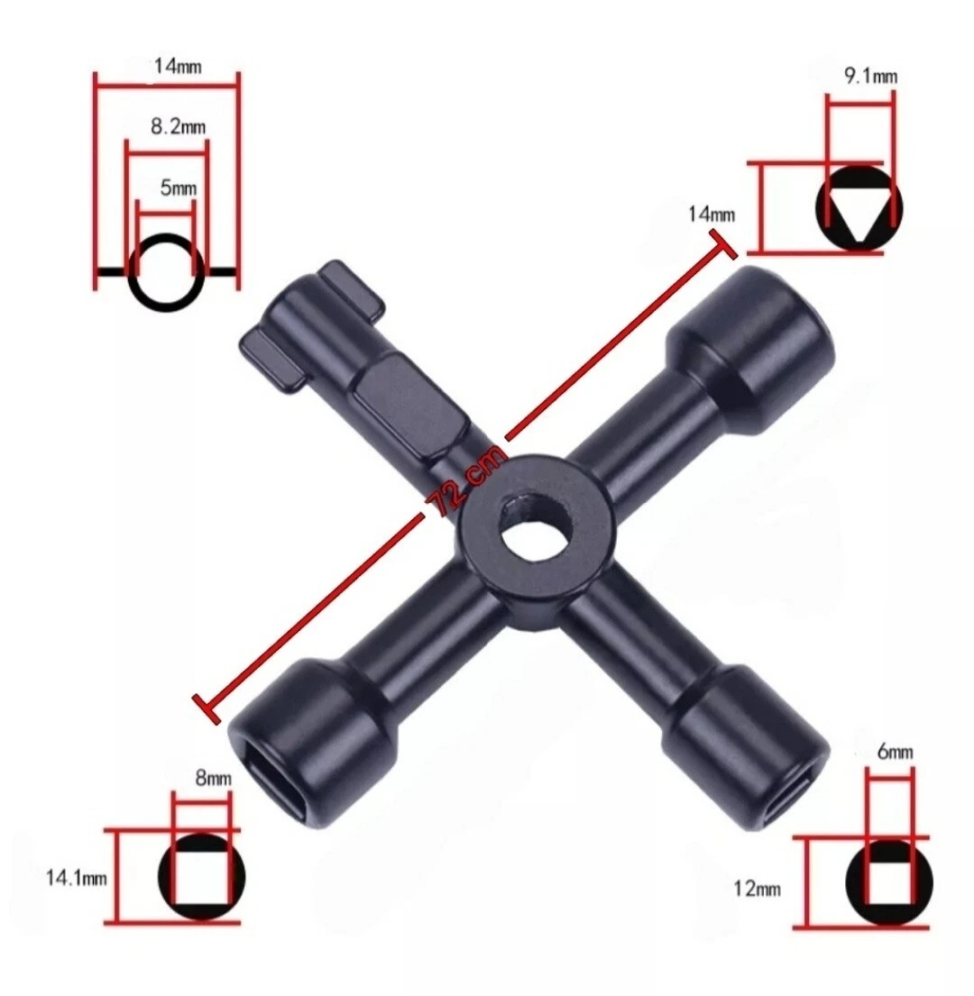 4 in 1 Dreieck Quadrat Kreuz Schlüssel Schaltschrankschlüssel Schraubenschlüssel  | eBay.de - Image 1