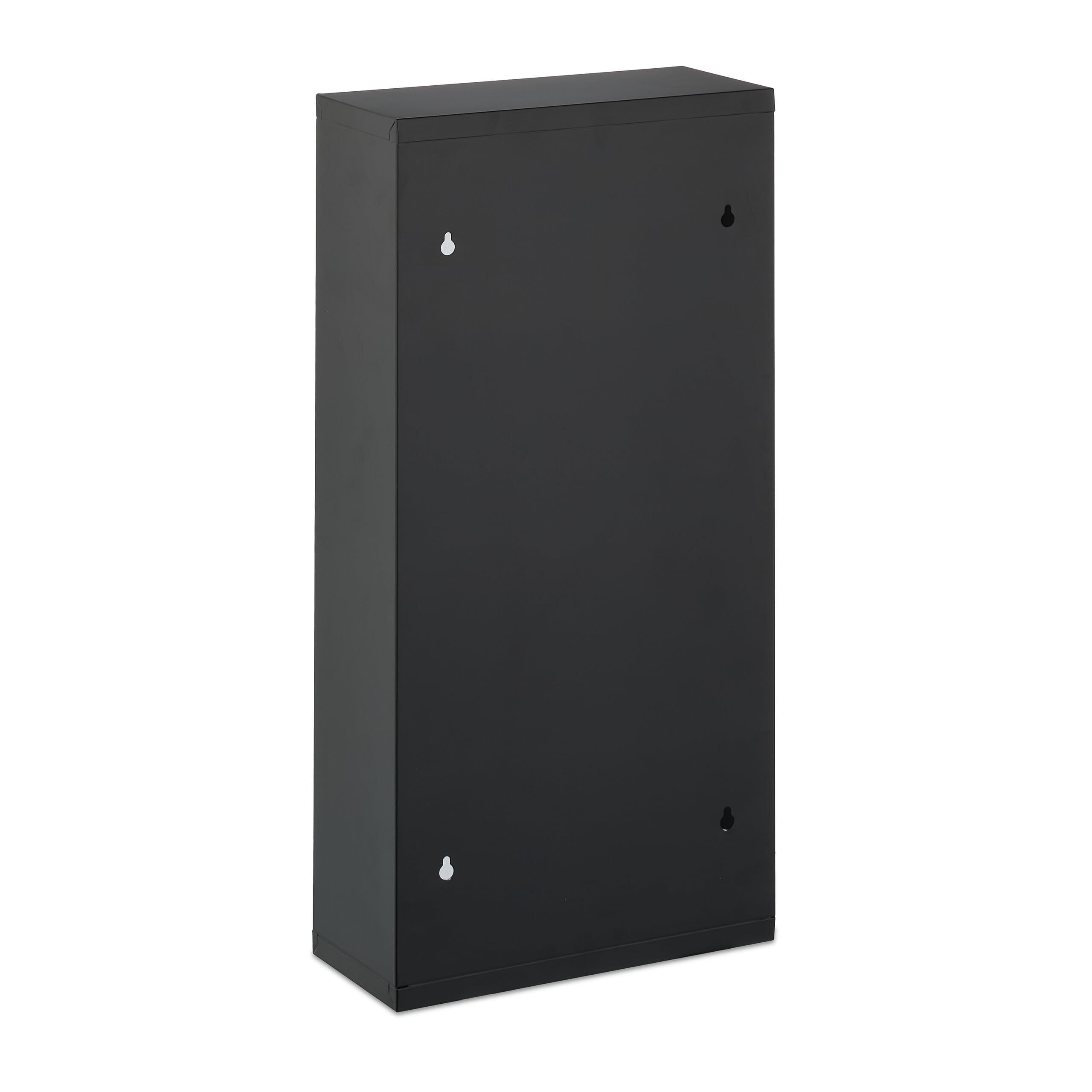 Relaxdays Medicine Cabinet, 4 Compartments, Material Mix, H x W x D: 57 x 27 x 12 cm, Black - Image 3
