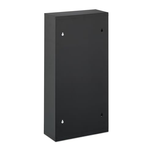 Relaxdays Medicine Cabinet, 4 Compartments, Material Mix, H x W x D: 57 x 27 x 12 cm, Black - Image 10