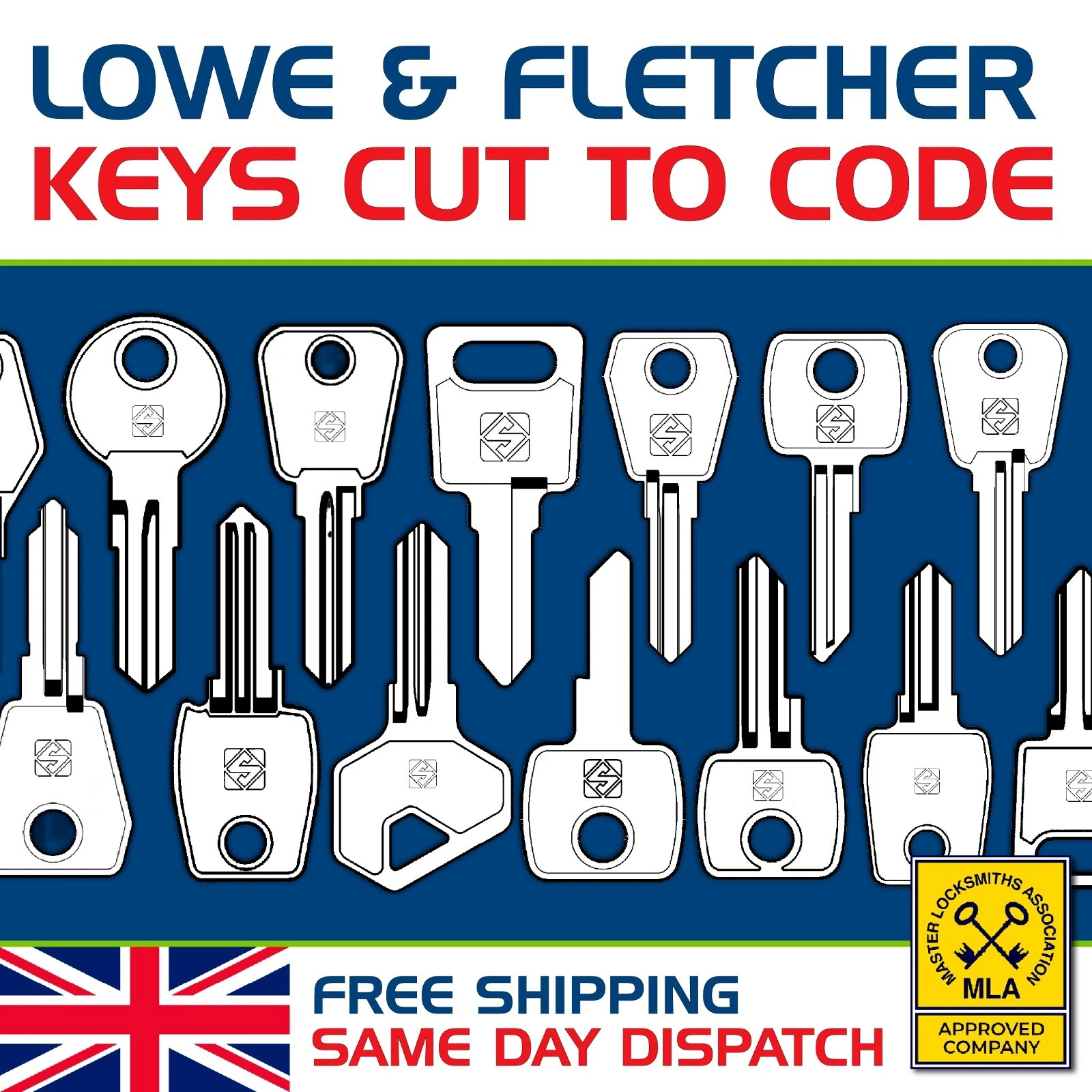 Lowe & Fletcher LF Schlüssel nach Code geschnitten - Aktenschrank, Spind, Büro Ersatz - Image 1