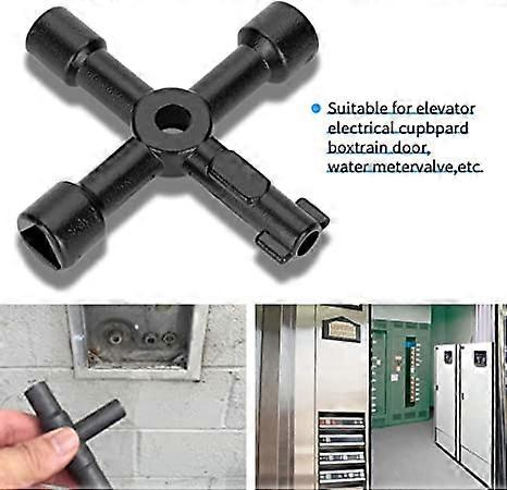 ZK-4-fach multifunktionaler Schaltschrankschlüssel, Schaltschrankschlüssel, Vierkantschlüssel, Wasserhahn, Dreiecksschlüssel, 4-fach Schlüssel, Schaltschrankschlüssel, Vierfach Master k - Image 5