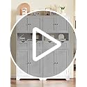 TEENFON Bathroom Cabinet with 4 Doors, Column Storage Cabinet with 2 Adjustable Shelves and 2 Drawers, 60 x 30 x 147 cm, White - Image 11