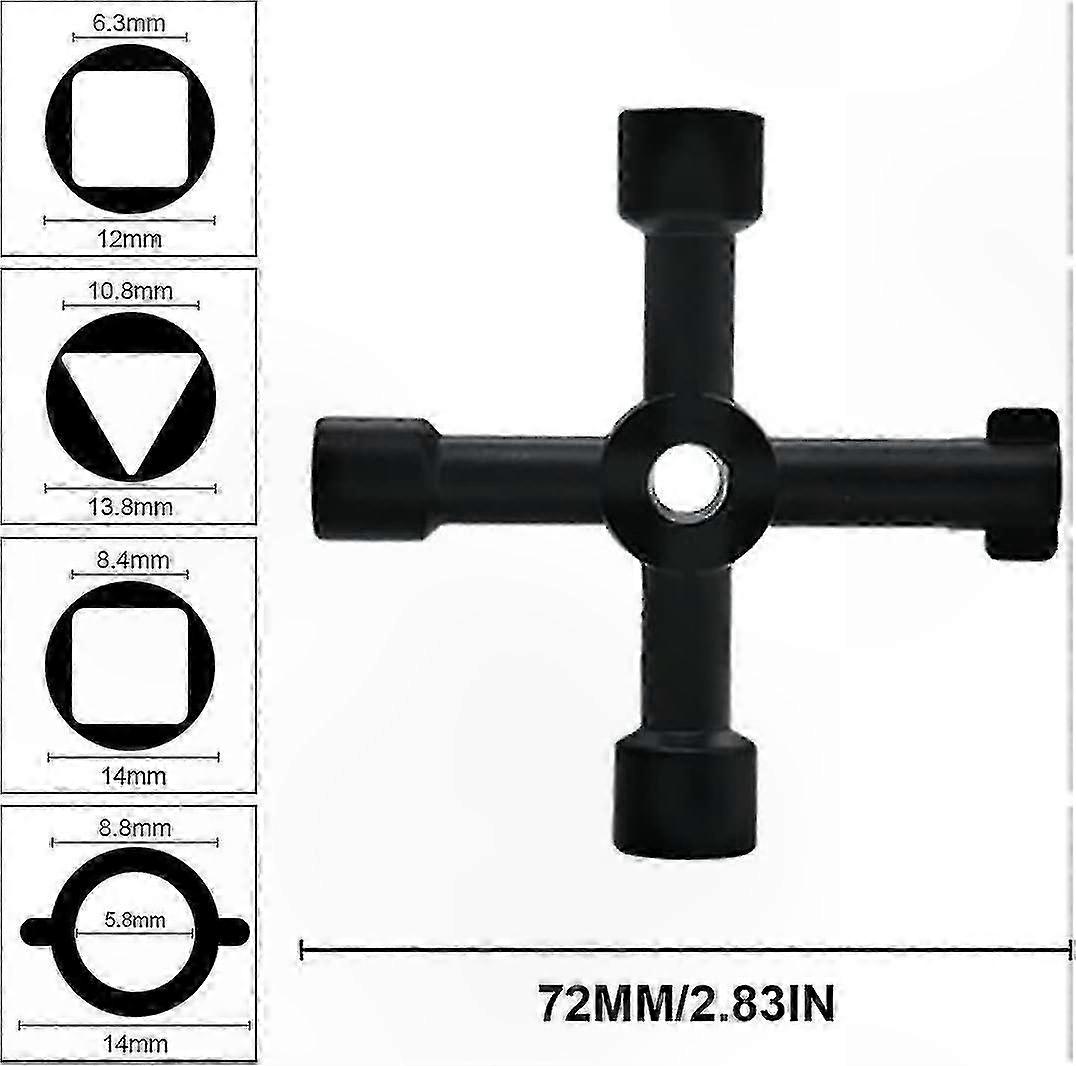 Multifunktionswerkzeug, Heizkörperentlüftungsschlüssel, Gaszählerkastenöffner, Schaltschrankschlüssel, Heizkörperreinigungswerkzeug (schwarz) - Image 3