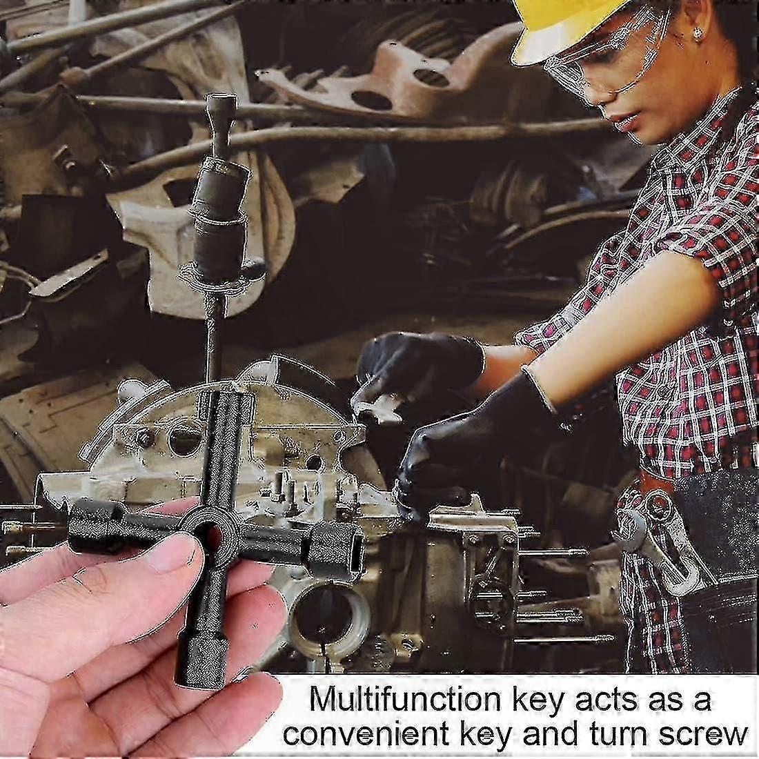 Multifunktionswerkzeug, Heizkörperentlüftungsschlüssel, Gaszählerkastenöffner, Schaltschrankschlüssel, Heizkörperreinigungswerkzeug (schwarz) - Image 4