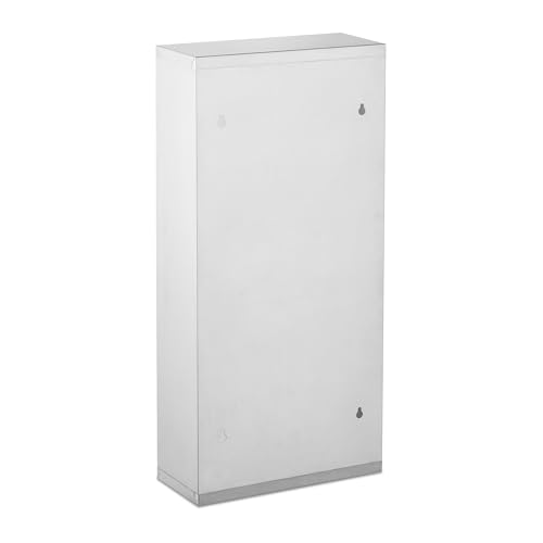 Relaxdays Medicine Cabinet, 4 Compartments, Stainless Steel and Opal Glass, H x W x D: 57 x 27 x 12 cm. silver - Image 10