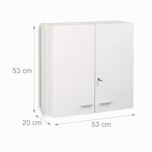 Relaxdays Medicine Cabinet XXL Metal Steel 2 Doors Closable White 11 Compartments HxWxD: 53 x 53 x 20 cm, White - Image 6