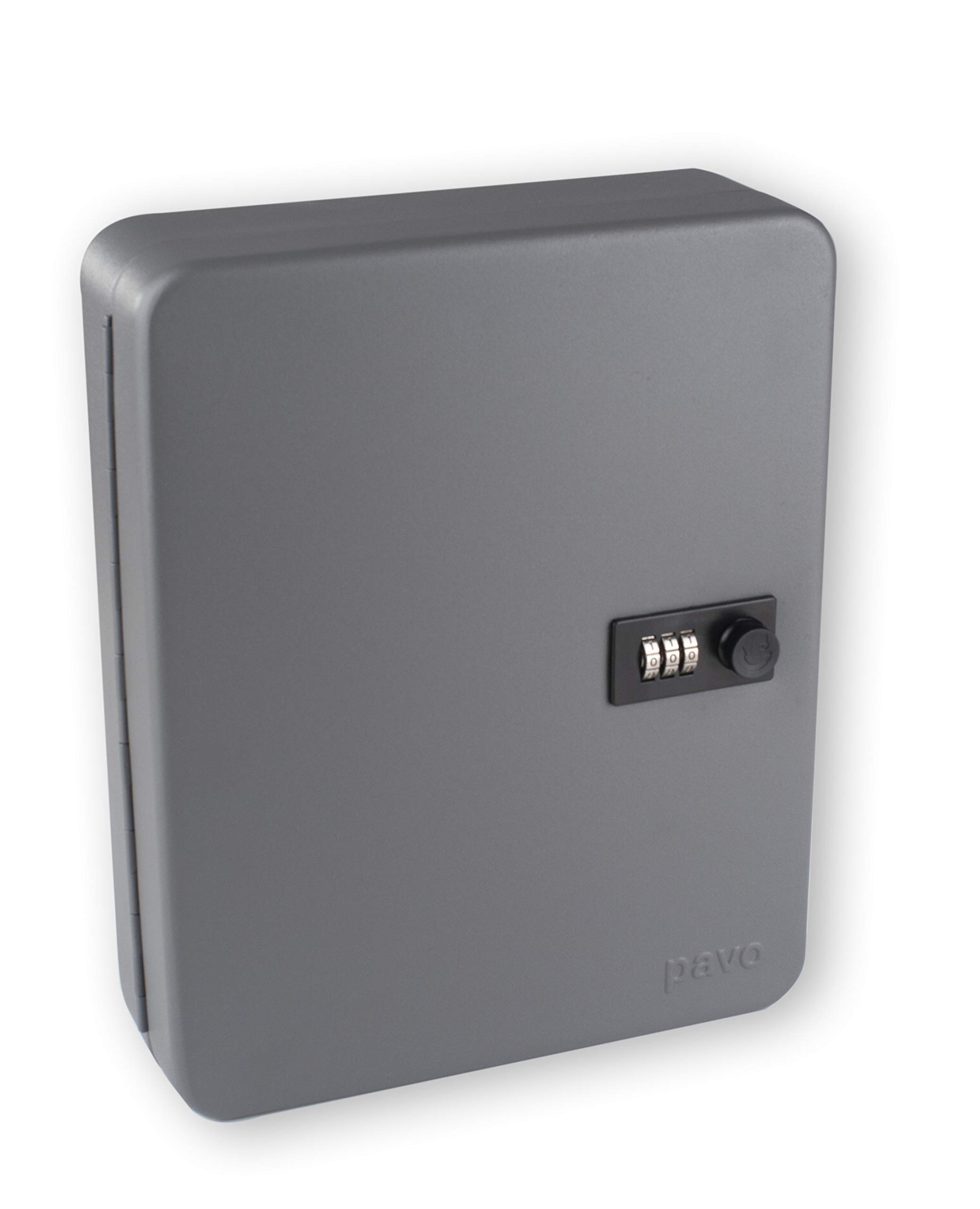 Pavo - Key cabinet with 36 hooks with combination lock, Dimension 8 × 24 × 30 cm, Dark grey, 36 key rings included - 8032815 - Image 1