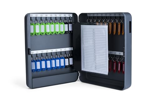 Pavo - Key cabinet with 36 hooks with combination lock, Dimension 8 × 24 × 30 cm, Dark grey, 36 key rings included - 8032815 - Image 5