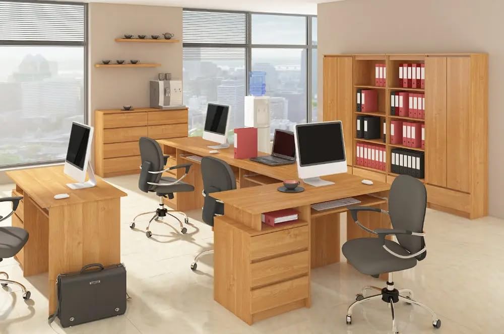 AKORD Wardrobe with 2 Doors | Bedroom Wardrobe with 2 Drawers with Shelves and a Rod | L90 x H180 x D51 cm | Laminate Panel 16 mm | Wardrobe without Wardrobe Bedroom | Dressing Room Storage Cupboard - Image 2