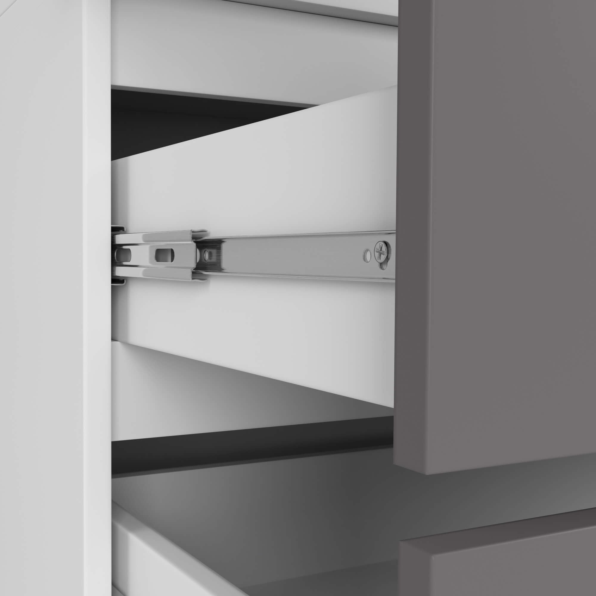 AKORD Wardrobe with 2 Doors | Bedroom Wardrobe with 2 Drawers with Shelves and a Rod | 90 x 180 x 51 cm | Wardrobe without Wardrobe Bedroom | Wardrobe Storage Cupboard | White & Graphite Grey Front - Image 6