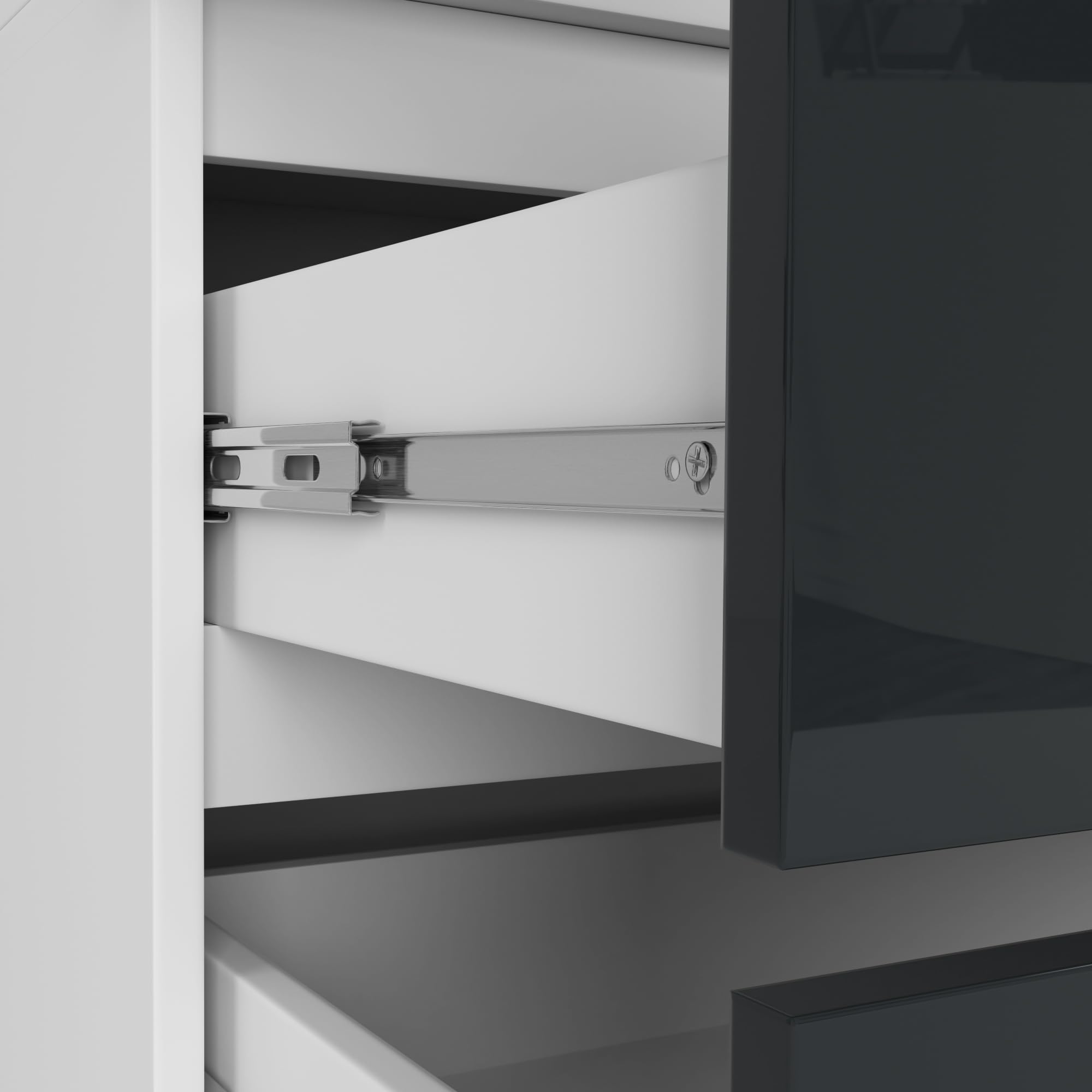 AKORD Wardrobe with 2 Doors | Bedroom Wardrobe with 2 Drawers with Shelves and a Rod | L90 x H180 x D51 cm | Laminate Panel 16 mm | Wardrobe without Wardrobe Bedroom | Dressing Room Storage Cupboard - Image 3