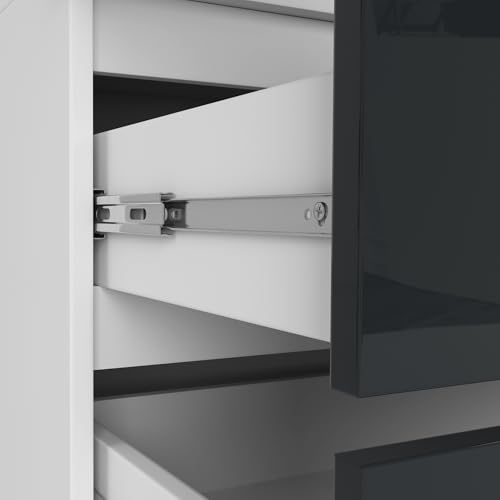 AKORD Wardrobe with 2 Doors | Bedroom Wardrobe with 2 Drawers with Shelves and a Rod | L90 x H180 x D51 cm | Laminate Panel 16 mm | Wardrobe without Wardrobe Bedroom | Dressing Room Storage Cupboard - Image 9