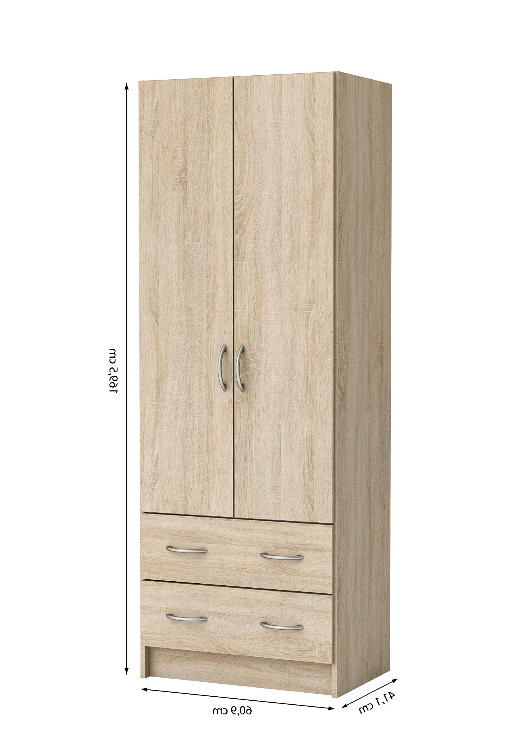 Demeyere Adult Bedroom Wardrobe Dual Laundry 61 x 169 x 41 cm – Dressing Room – Storage Drawer 55 x 11 x 31 cm – Made in France, Brushed Oak - Image 3