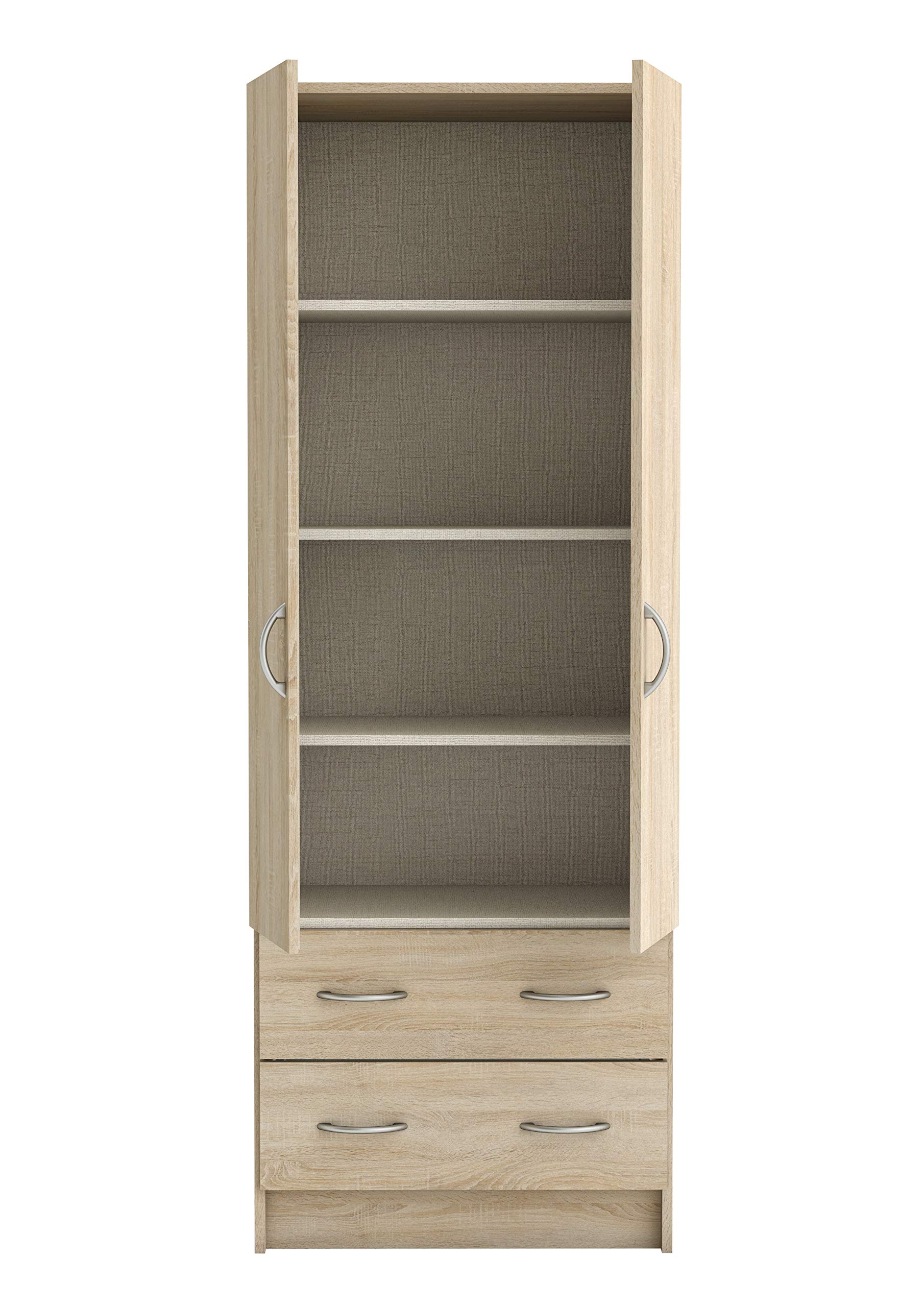 Demeyere Adult Bedroom Wardrobe Dual Laundry 61 x 169 x 41 cm – Dressing Room – Storage Drawer 55 x 11 x 31 cm – Made in France, Brushed Oak - Image 4