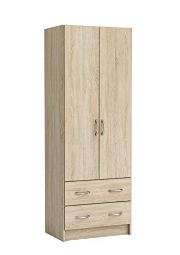Demeyere Adult Bedroom Wardrobe Dual Laundry 61 x 169 x 41 cm – Dressing Room – Storage Drawer 55 x 11 x 31 cm – Made in France, Brushed Oak - Image 8