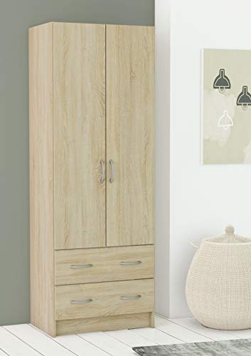 Demeyere Adult Bedroom Wardrobe Dual Laundry 61 x 169 x 41 cm – Dressing Room – Storage Drawer 55 x 11 x 31 cm – Made in France, Brushed Oak - Image 9