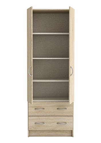 Demeyere Adult Bedroom Wardrobe Dual Laundry 61 x 169 x 41 cm – Dressing Room – Storage Drawer 55 x 11 x 31 cm – Made in France, Brushed Oak - Image 11