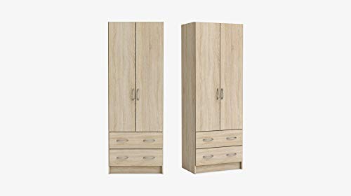 Demeyere Adult Bedroom Wardrobe Dual Laundry 61 x 169 x 41 cm – Dressing Room – Storage Drawer 55 x 11 x 31 cm – Made in France, Brushed Oak - Image 12
