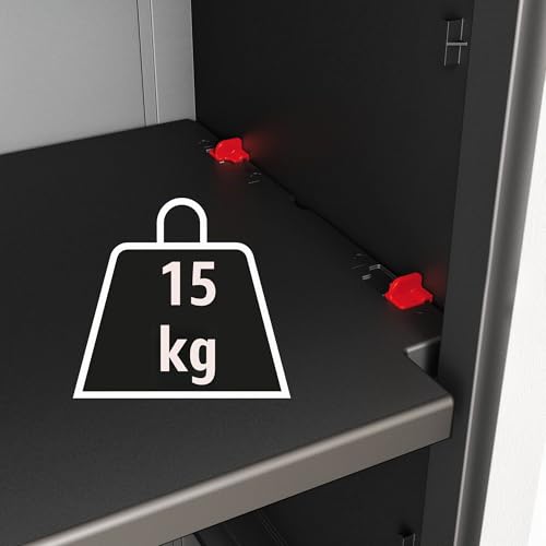 Keter Bas Noir Detroit Resin Adjustable 2 Shelf Cabinet 65 x 45 x 97 cm Ecommerce Pack - Image 14