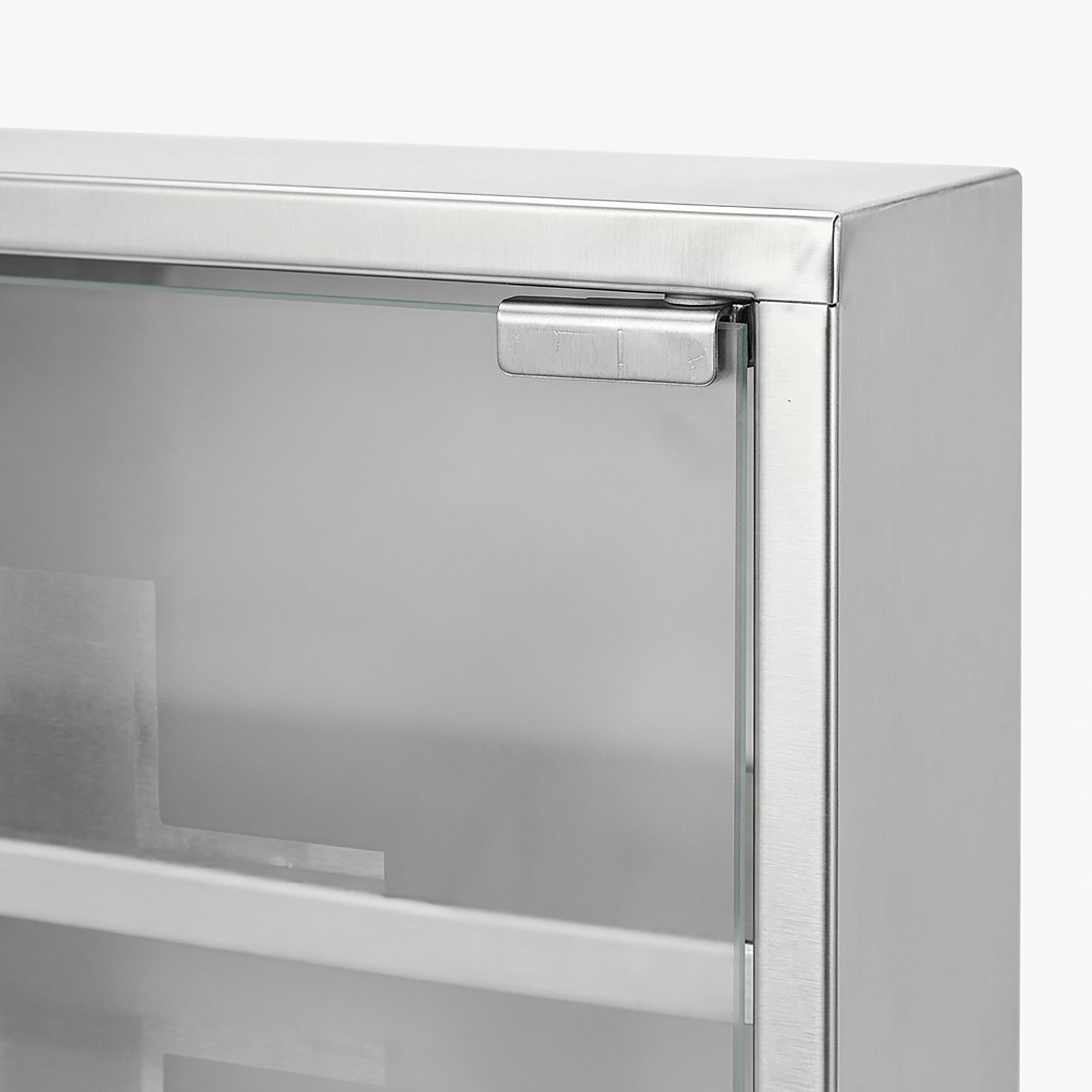 Relaxdays Emergency Medicine Cabinet Stainless Steel Glass Door Storage H x W x D: 30 x 30 12 cm Modern Remedies Bathroom Grey - Image 6