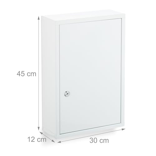 Relaxdays Medicine Cabinet, Wall Mounted, Steel, 3 Practical Compartments, H x W x D: 45 x 30 x 12 cm, White - Image 7
