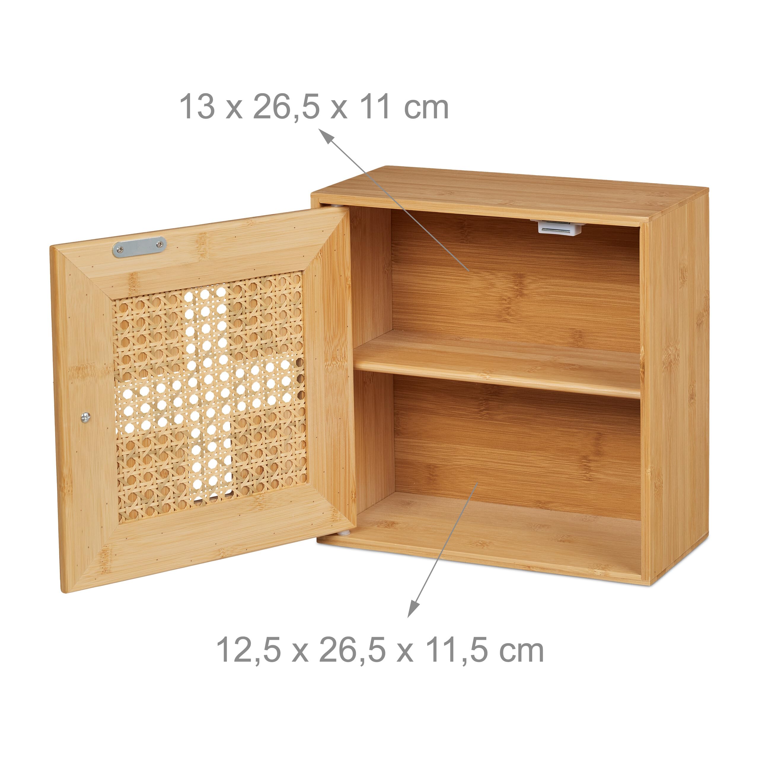 Relaxdays Medicine Cabinet with 2 Compartments, Decorative Cross, Height x Width x Depth: Approx. 28 x 28 x 16 cm, Natural - Image 4