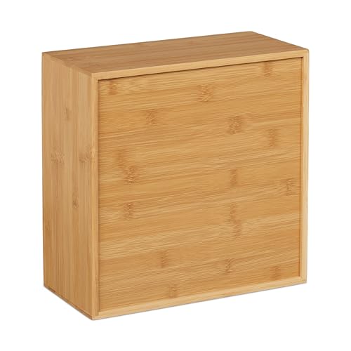 Relaxdays Medicine Cabinet with 2 Compartments, Decorative Cross, Height x Width x Depth: Approx. 28 x 28 x 16 cm, Natural - Image 12