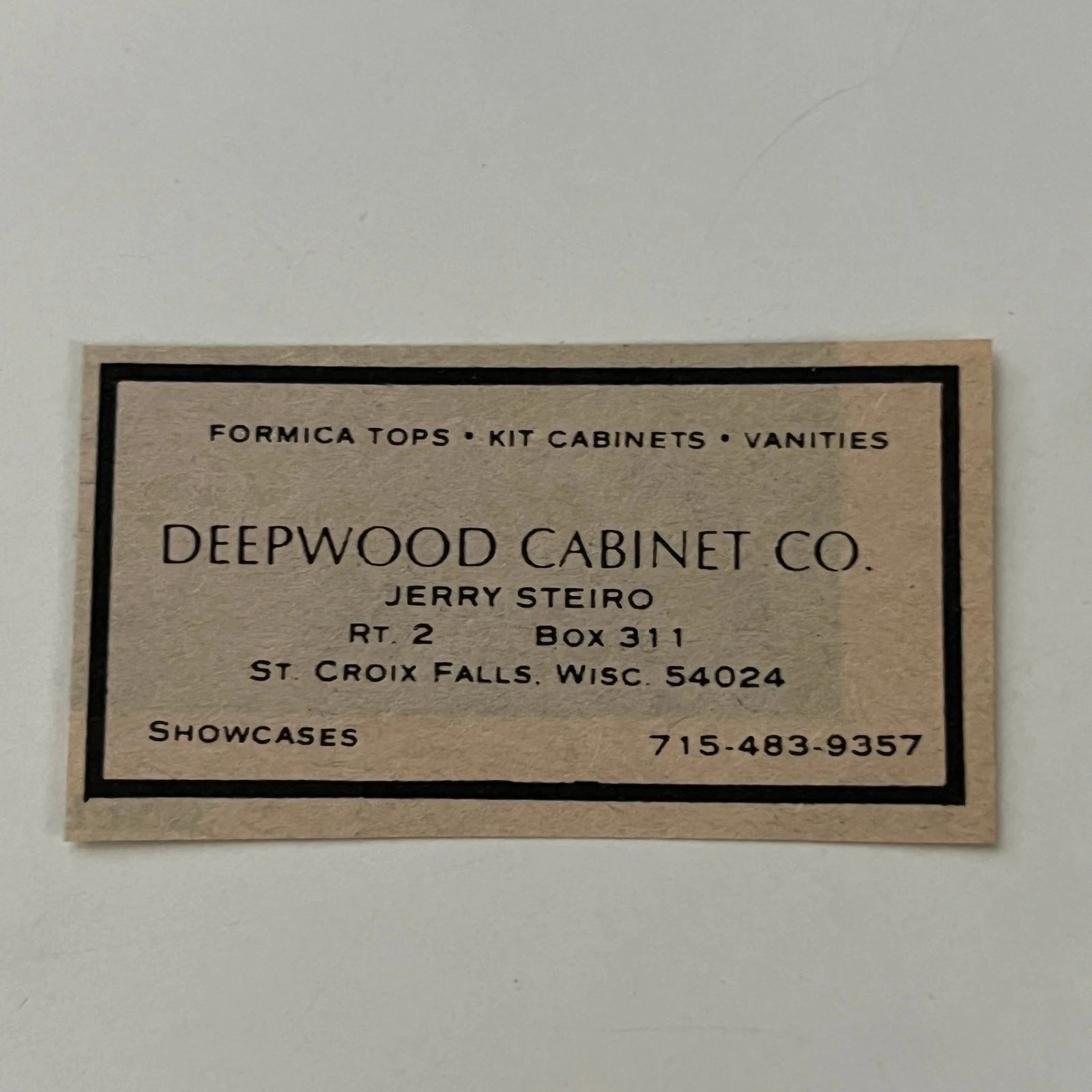 Publicité Dalles Deepwood Cabinet Co. Jerry Steiro St. Croix Falls WI 1979 SAJ3-S11 - Image 2