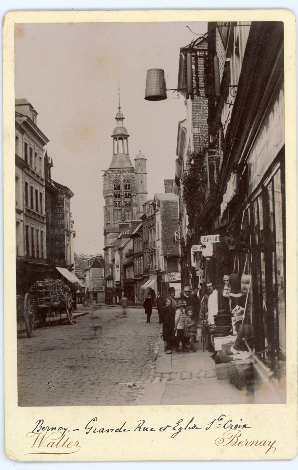 PHOTO CABINET Walter Bernay, Grande rue et église St Croix Bernay - Image 1
