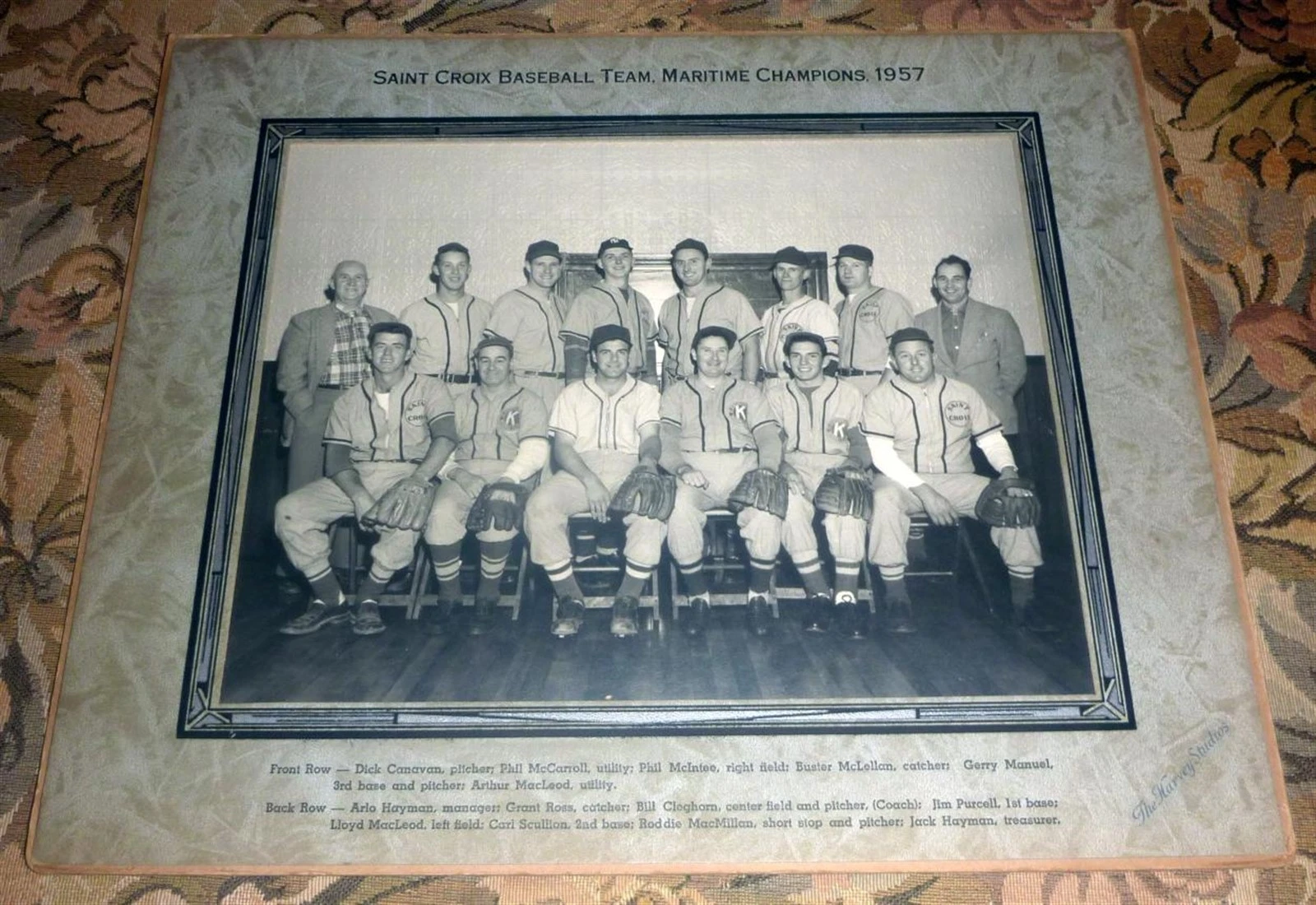 Photo champion des maritimes 1957 équipe de baseball Sainte Croix - St. Stephen, NB Canada - Image 1