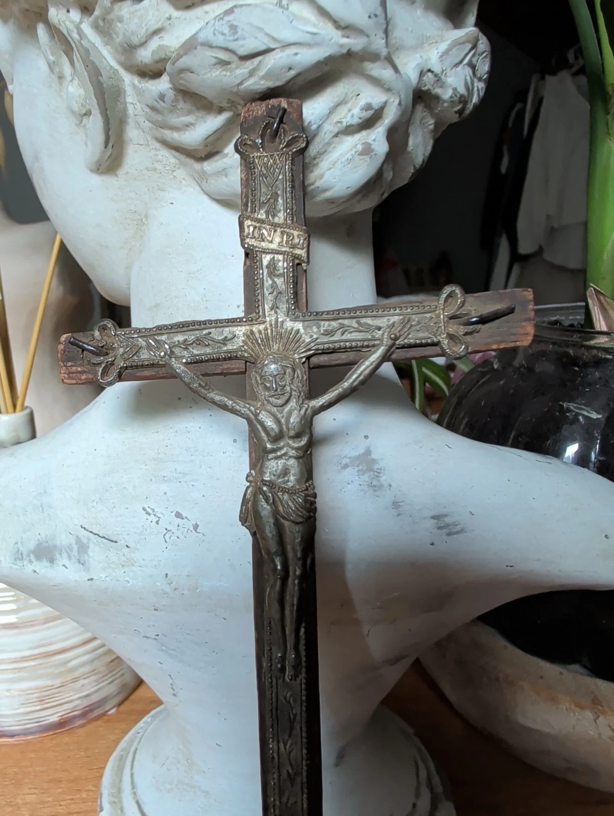 Lot 7 Anciens Crucifix Croix Memento Mori Crâne Golgotha - Bronze Napoléon lll - Image 4