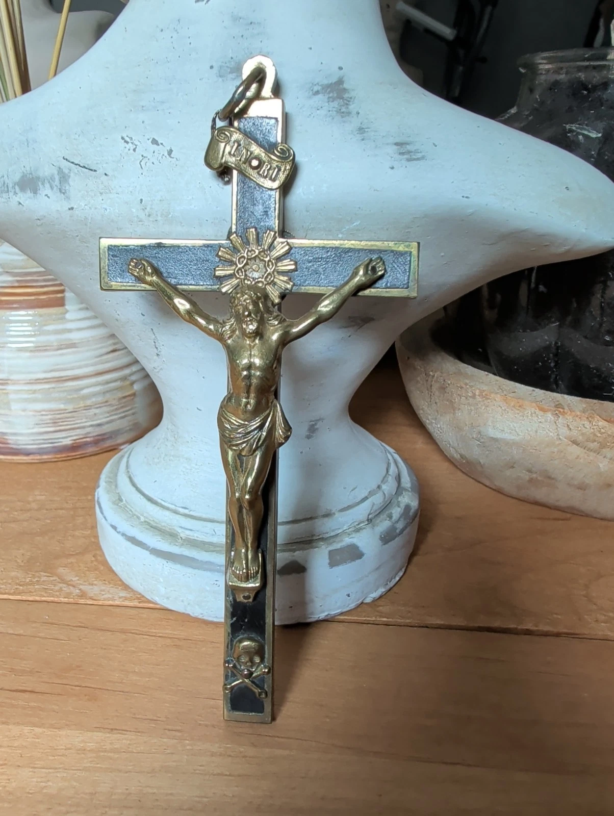 Lot 7 Anciens Crucifix Croix Memento Mori Crâne Golgotha - Bronze Napoléon lll - Image 6